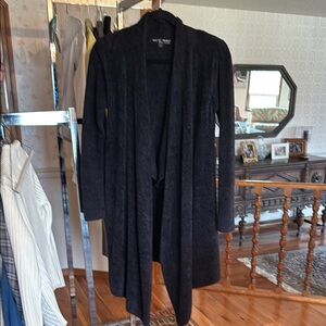 Barefoot Dreams Black Long Open-Front Cardigan